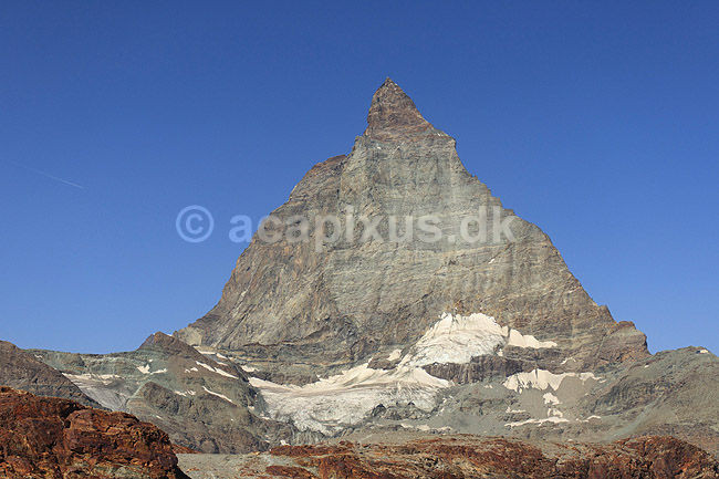 Matterhorn. Det ikoniske bjerg Matterhorn set fra Trockener Steg; ; Trockener Steg / Zermatt; Schweiz; ; ; Alperne, bjerglandskab, Alpelandskab