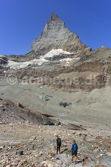 Matterhorn. Det ikoniske bjerg Matterhorn set fra Matterhorn Glacier Trail; ; Zermatt; Schweiz; ; ; Alperne, bjerglandskab, Alpelandskab