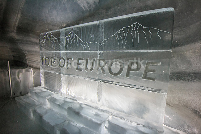 Top of Europe. Isskulptur i ispaladset - ICE PALACE - ved Jungfraujoch; ; Lauterbrunnen; Schweiz; ; ; Alperne, bjerglandskab, Alpelandskab, Top of Europe, sne