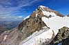 M�nch. M�nch bjerget (4110 m) set fra Jungfraujoch  Jungfraujoch Schweiz   Alperne, bjerglandskab, Alpelandskab, sne