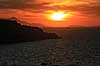 Solnedgang. Solen g�r ned over Napolibugten med Sorrento halv�en til venstre og Ischia til h�jre  Sorrento / Napoli / Campania Italien   solnedgange, Middelhavet