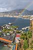 Porto di Sorrento. Regnbue over Porto di Sorrento og Sorrento halv�en  Sorrento / Napoli / Campania Italien   Regnbuer
