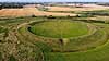 Trelleborg ved Slagelse. Borganl�gget Trelleborg fra vikingetiden, strategisk beliggende imellem Tude � og V�rby �  Slagelse Danmark   Vikingeborge, vikinger, viking, landskaber