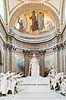 Pantheon i Paris. The National Convention monument i Panheon, som oprindeligt var bygget som kirke, men nu fungerer som mausoleum siden Victor Hugos begravelse  Paris Frankrig   Sev�rdigheder, Sainte-Genevieve kirken, AUX GRANDS HOMMES LA PATRIE RECONNAISSANTE,Til store m�nd f�drelandets taknemmelighed