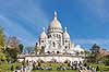 Sacre-Coeur i Paris. Kirken Sacre Coeur ( Jesus Hellige Hjerte ) p� toppen af Montmartre i Paris  Montmartre / Paris Frankrig   Sacre-C�ur, Sacre C�ur, kirker, religion, katolsk, katolisisme, Paul Abadie