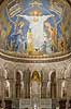 Sacre-Coeur i Paris. Mosaikken The Triumph of the Sacred Heart of Jesus i kirken Sacre Coeur ( Jesus Hellige Hjerte ) p� toppen af Montmartre i Paris  Montmartre / Paris Frankrig   Sacre-C�ur, Sacre C�ur, kirker, religion, katolsk, katolisisme, Paul Abadie
