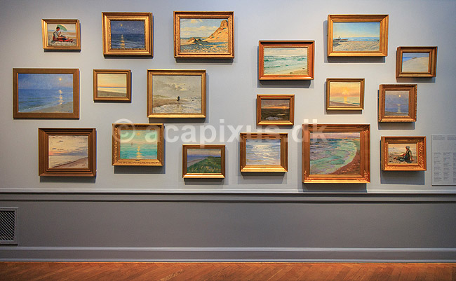 Den Hirschsprungske Samling . Udstillingssal i Den Hirschsprungske Samling ; ; Den Hirschsprungske Samling  / K�benhavn; Danmark; ; Sev�rdigheder; Museum, kunstmuseum, museer, billeder, malerier, kunstmuseum, Tobaksfabrikant Heinrich Hirschsprung
