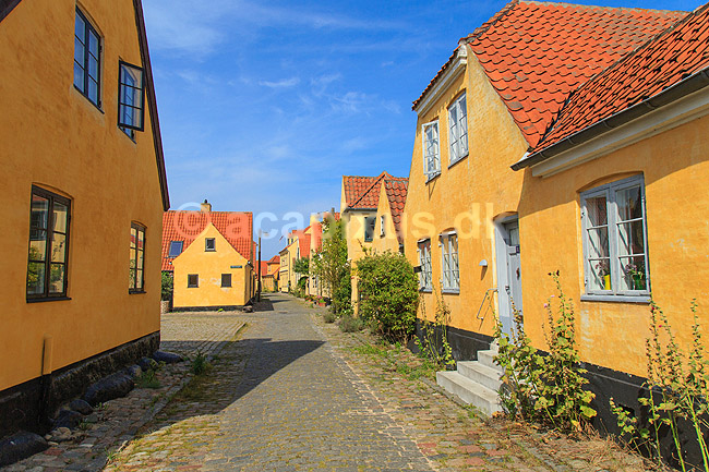 S�nderstr�de i Drag�r. Karakteristiske gule huse i S�nderstr�de i Drag�r; ; Drag�r; Danmark; ; Sev�rdigheder; 