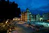 Kirken La Catedral og til venstre Alameda de Le�n parken  Oaxaca Mexico Nord Amerika  