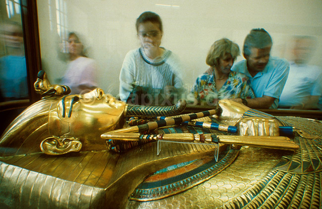 Tutankhamuns mumiekiste p� Egyptologisk Museum; ; Cairo; Egypten; Afrika; ; 