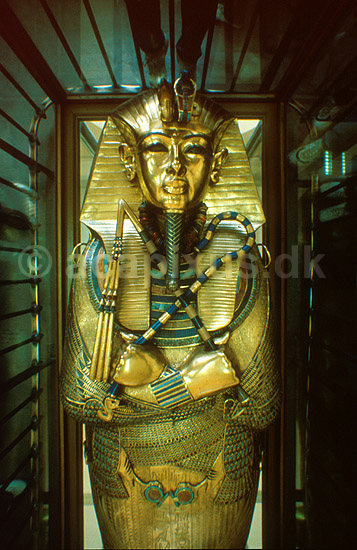 Tutankhamuns mumiekiste p� Egyptologisk Museum; ; Cairo; Egypten; Afrika; ; 