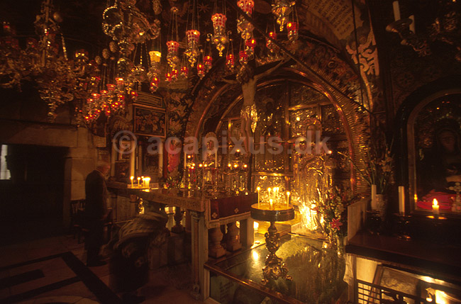 Gr�sk Orthodoks kapel ved den 12te Station - stedet for Jesus korsf�stelse; ; Den Hellige Gravs Kirke / Jerusalem; Israel; Asien; ; religion