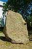 The Christ side of the Jelling rune stones in front of Jelling Kirke   Denmark   