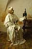 Brother Eskild in the cellars of the abbey B�rglumkloster  B�rglum Denmark Europe  