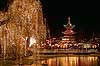 Tivoli with the Chinese Tower. At christmass market  Copenhagen Denmark Europe  sights ammusement