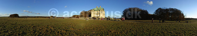 180 graders panorama af Dyrehaven med Eremitage Slottet; ; ; ; Europa; ; landskaber Eremitageslottet