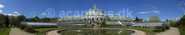 180 graders panorama af V�ksthuset i Botanisk Have; ; K�benhavn; Danmark; Europa; ; sev�rdigheder
