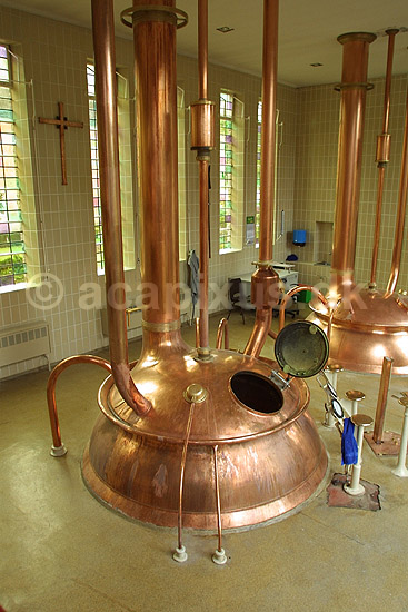 Rochefort. Brygkedler af kobber p� Rochefort bryggeriet p� Abbey Rochefort; ; Rochefort; Belgien; Europa; ; �lproduktion, drikkevarer, munke�l, bryggerier, �lbrygning