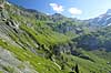 Oeschinental. Udsigt op igennem Oeschinental i de Schweiziske Alper  Kandersteg Schweiz Europa  