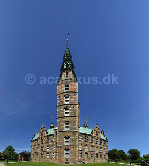 Rosenborg. 180 graders panorama close-up af Rosenborg Slot; ; K�benhavn; Danmark; ; sev�rdigheder; slotte, arkitektur, borge, konged�mmet, monarki, panoramaer